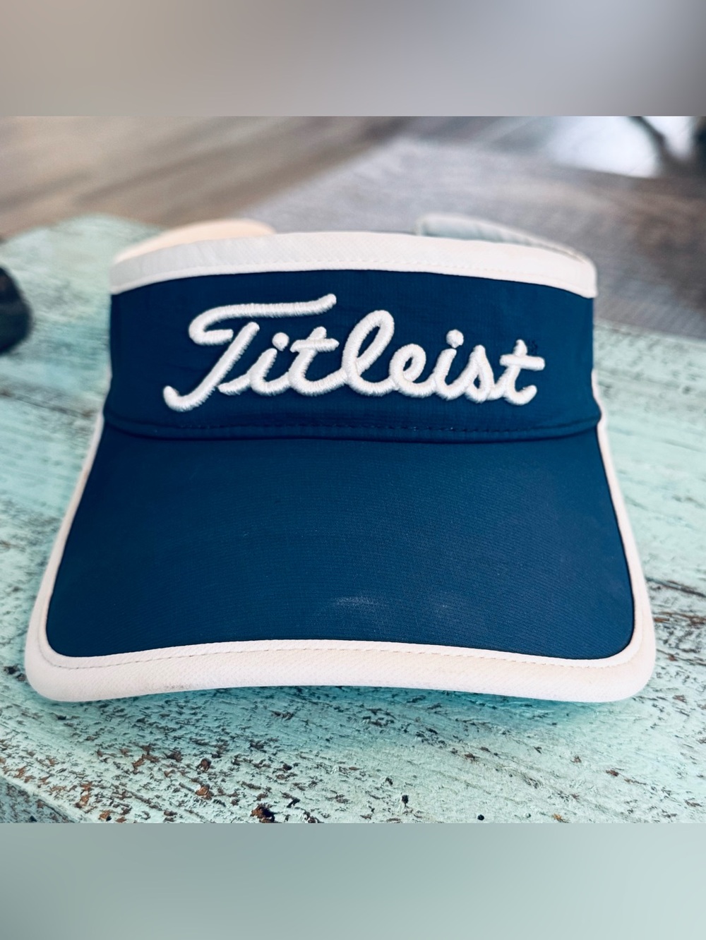 Titleist Women's Tour Performance Golf Visor featuring navy blue & white